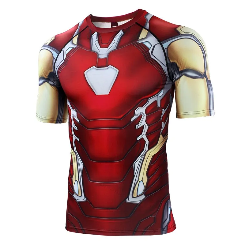 Avengers 4 IRON MAN  Short Sleeve Compression Shirt