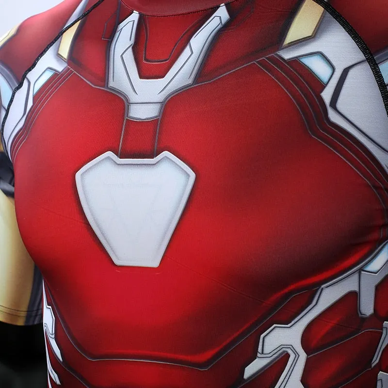 Avengers 4 IRON MAN  Short Sleeve Compression Shirt