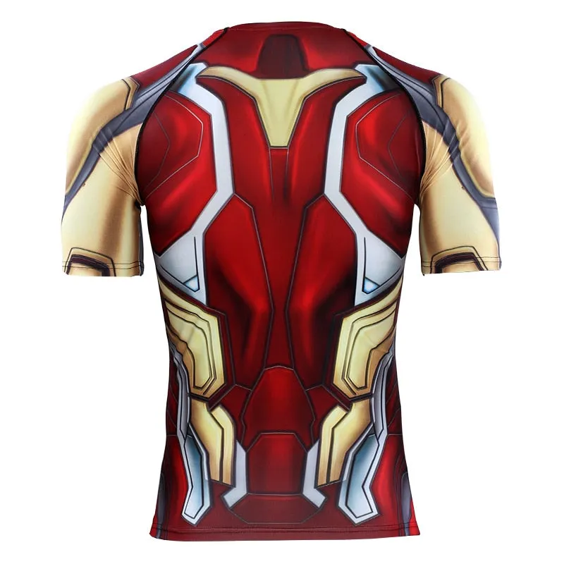 Avengers 4 IRON MAN  Short Sleeve Compression Shirt