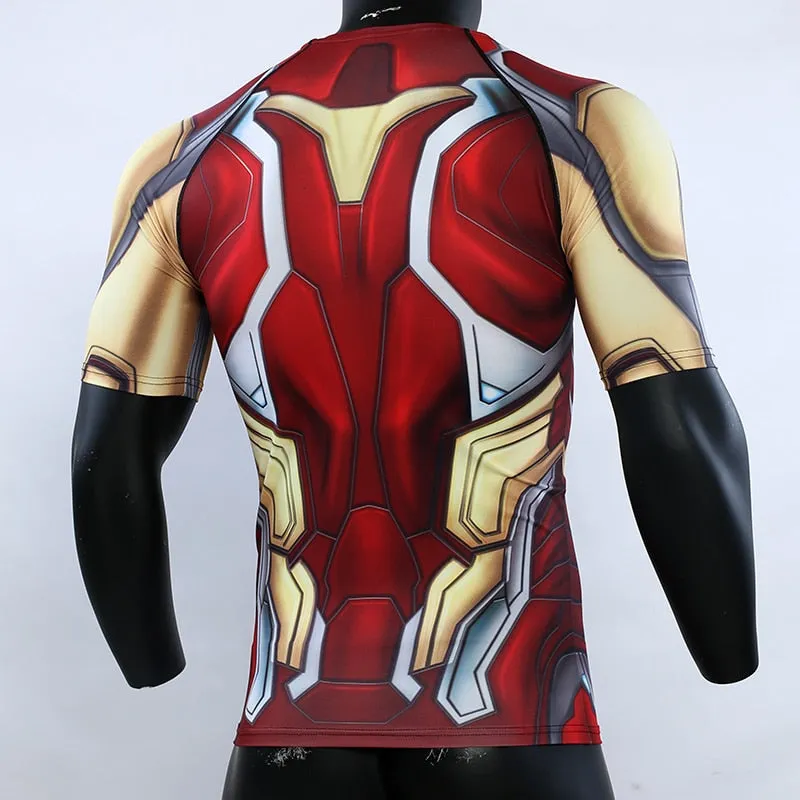 Avengers 4 IRON MAN  Short Sleeve Compression Shirt
