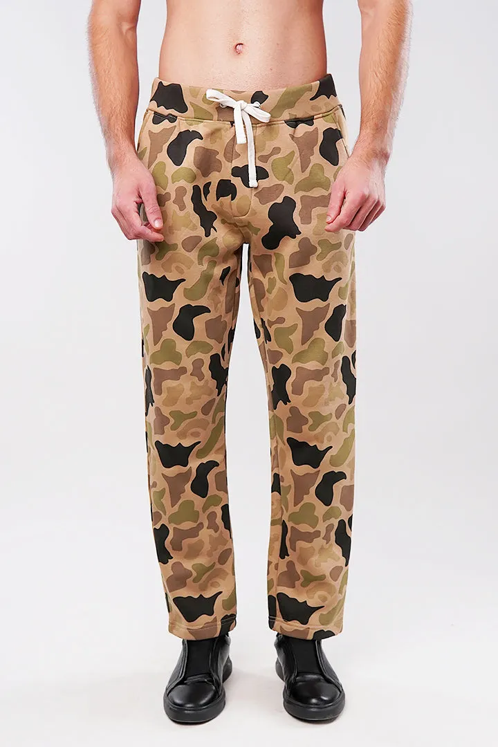 Camouflage Fleece Jogger Pants - Brown