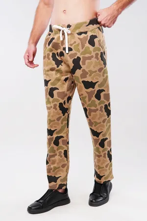 Camouflage Fleece Jogger Pants - Brown