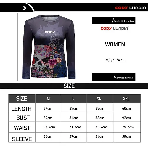 CL Sport Women Skull Roses Rashguard Short Sleeve