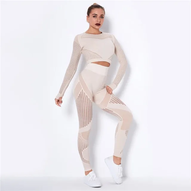 Hollow Out Seamless Fitness Sport Sets