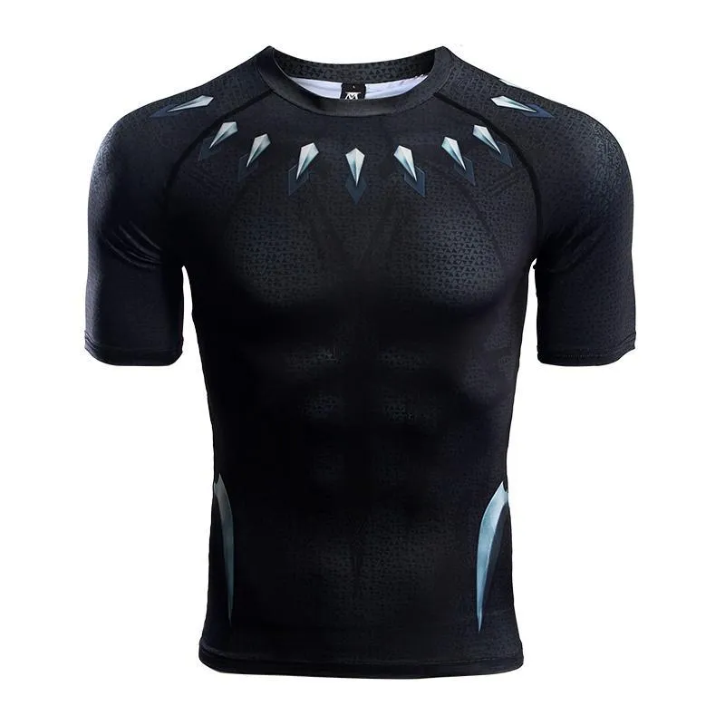 Infinity War BLACK PANTHER Short Sleeve Compression Shirt