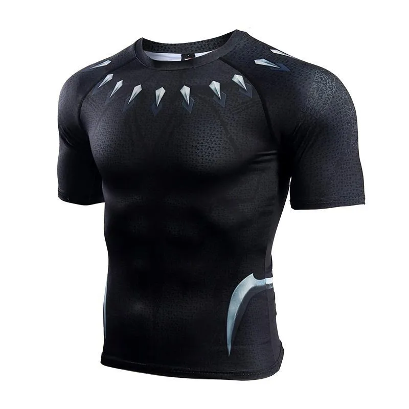 Infinity War BLACK PANTHER Short Sleeve Compression Shirt