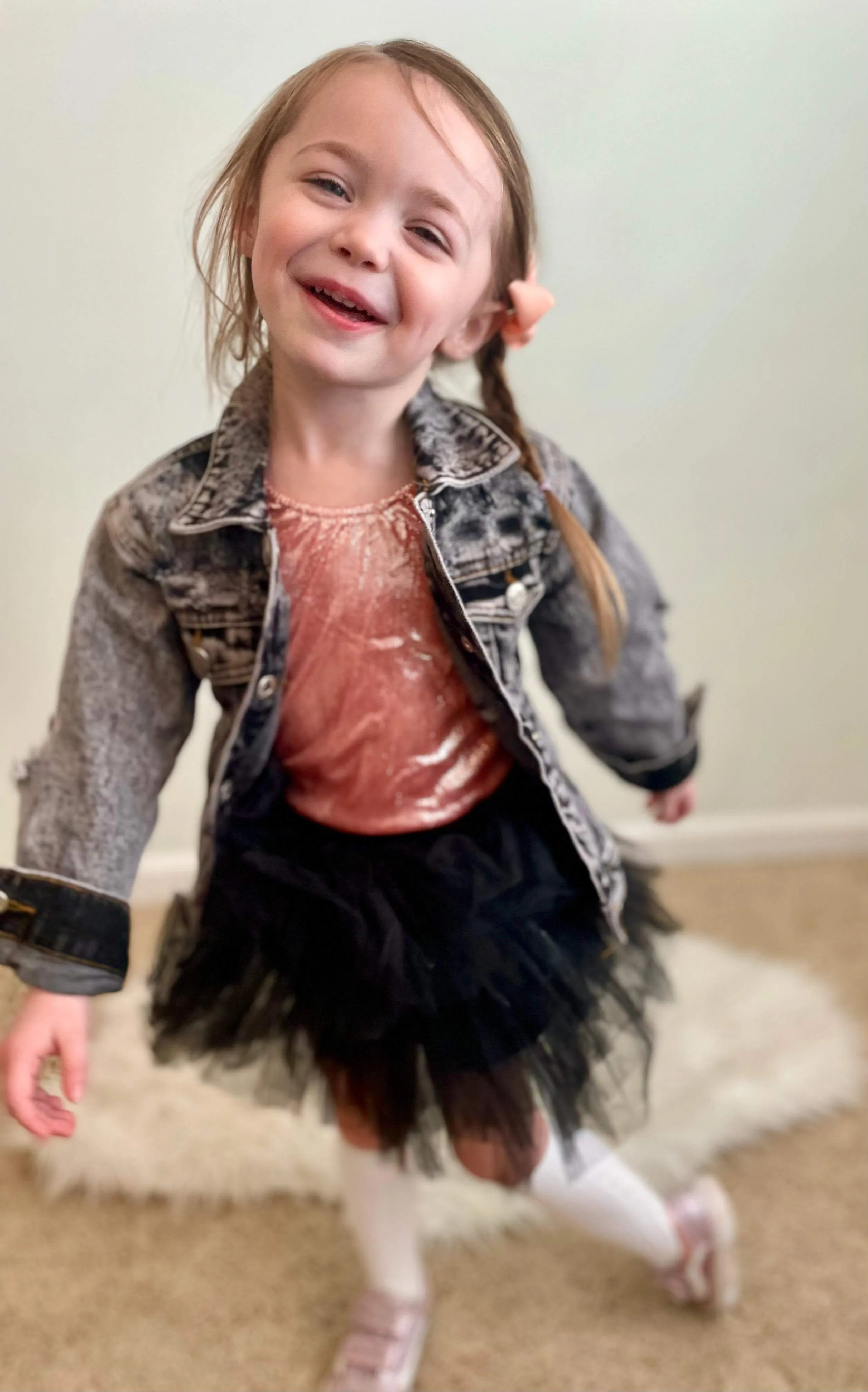 Long Sleeved Shimmer and Shine Leotard in Rose