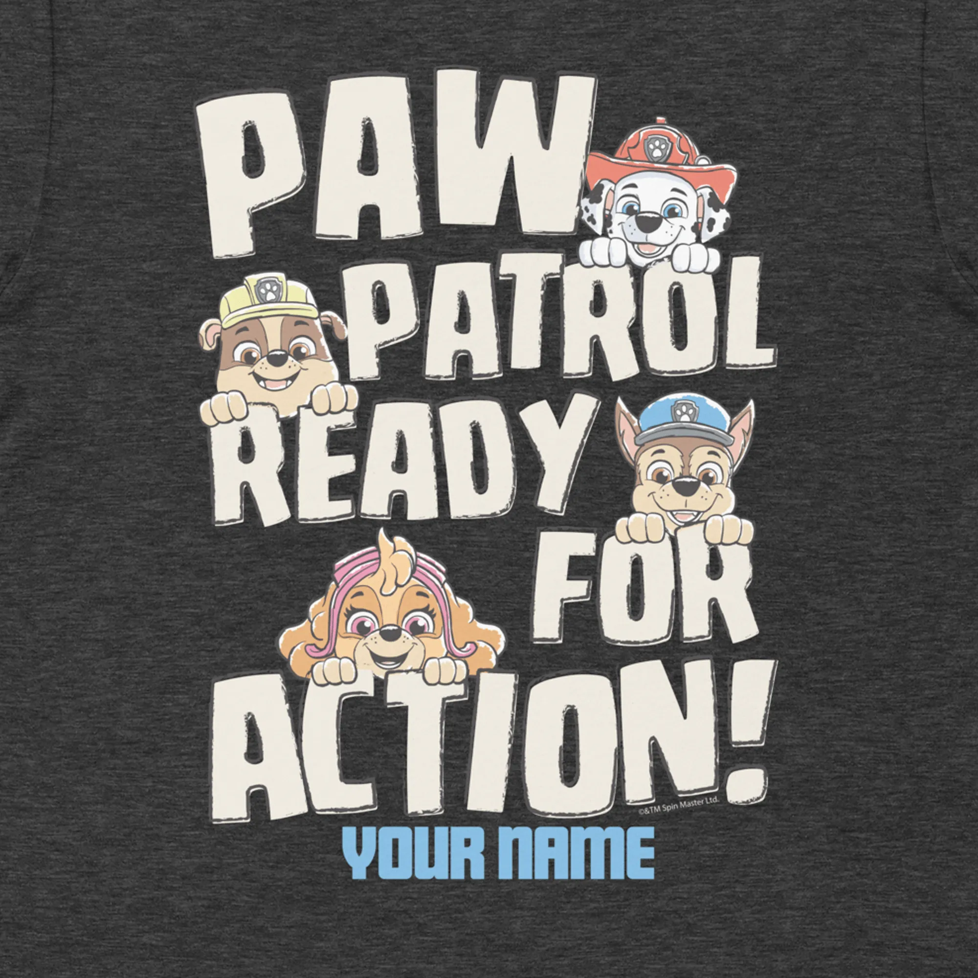 PAW Patrol Ready For Action Personalized Adult Short Sleeve T-Shirt