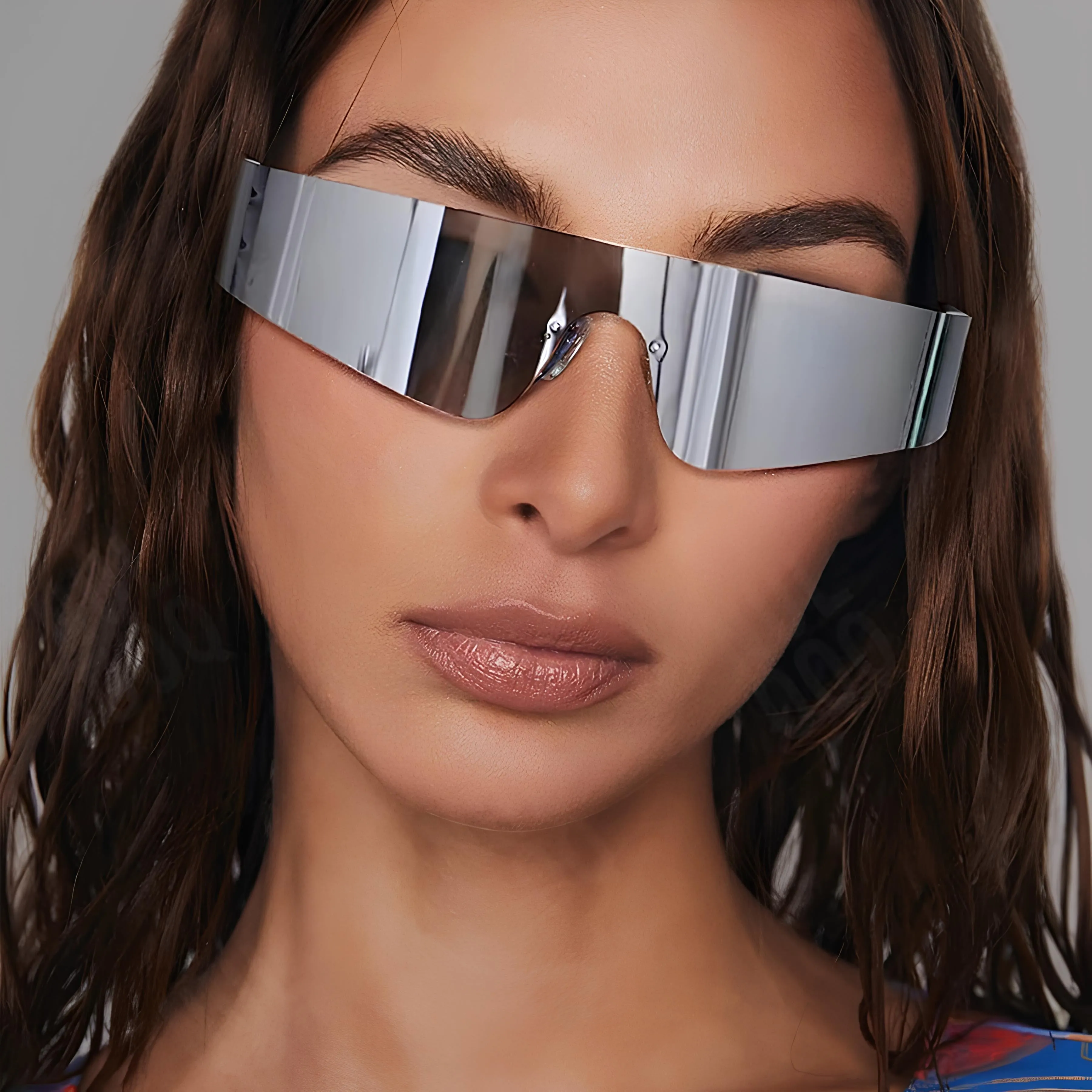 Rimless Oval Rave Sunglasses - Stylish Y2K Sport Eyewear