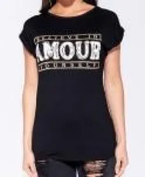 Snake Print Amour Logo T Shirt