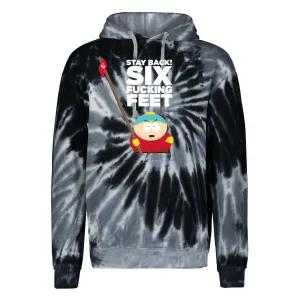 South Park Cartman Stay Six Feet Back Tie-Dye Hooded Sweatshirt